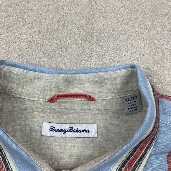 Tommy Bahama Cabana Stripe Linen Shirt Button Long Sleeve Shirt Men's Size XL - Picture 11 of 15